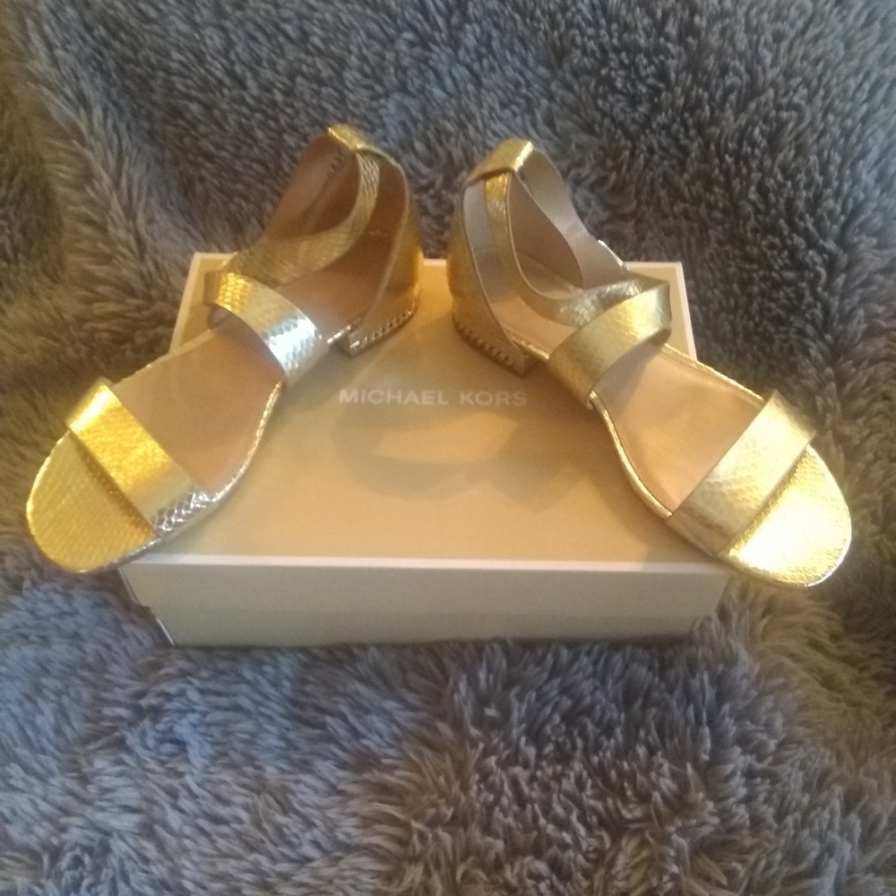 Michael Kors Gold Metallic Sabrina Sandal